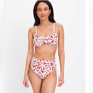 NWT Loft Beach Plumeria Bikini top and bottom